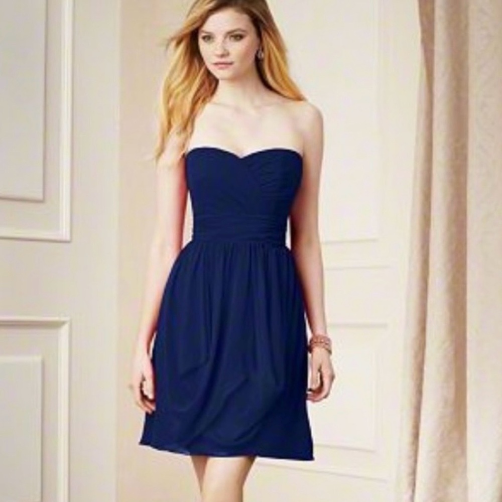 Alfred Angelo Strapless Navy Dress